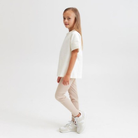 Лосины для девочки MINAKU: Casual Collection KIDS цвет бежевый, рост 110-1