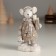Polystone souvenir "White mouse with purchases in the hands" 5.5x4x10 cm