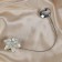 Picking for curtains "dahlia", d = 6 cm, silver/white color