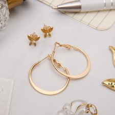 Ring earrings with fluff 