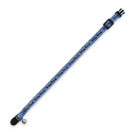 Fly collar with reflective coating of "fish", 30 x 1 cm, blue-5
