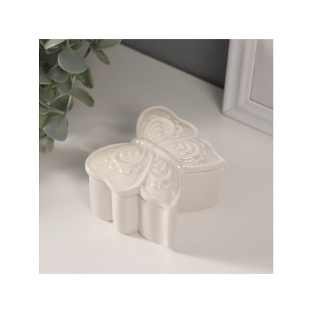 Coramics Coramics "Figure bean" white mother of pearl 7.3x7.3x4.5 cm-1