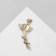 Brooch "Butterflies" malachite, white-green color in gold