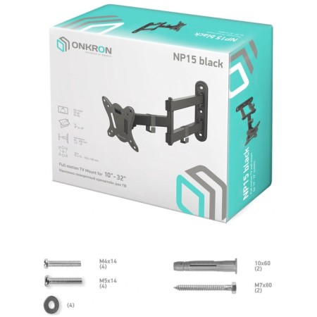 Broat for TV 10 "-32" inclined-fed ONKRON NP15 Black-2