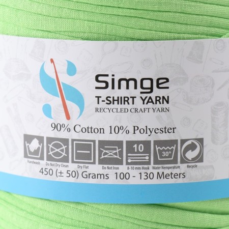 Knitted yarn secondary 90% cotton, 10% p/e, 100m/450 ± 50 g (light green)-3