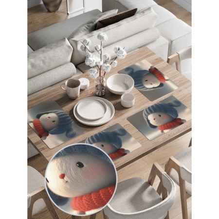 A set of napkins for setting the table "Cute Bunny", rectangular, rounded edges, size 30x46 cm, 4 pcs-1