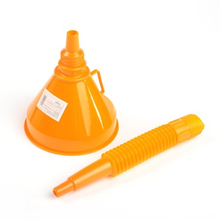 Funnel for fuel and lubricants with a grid, diameter 145 mm, height 340 mm, orange-1