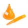 Funnel for fuel and lubricants with a grid, diameter 145 mm, height 340 mm, orange