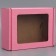 Box a gift team with a window, packaging, “pink” 27x10x21 cm
