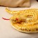 Soft toy "Snake", yellow color, with golden inserts, 15 cm
