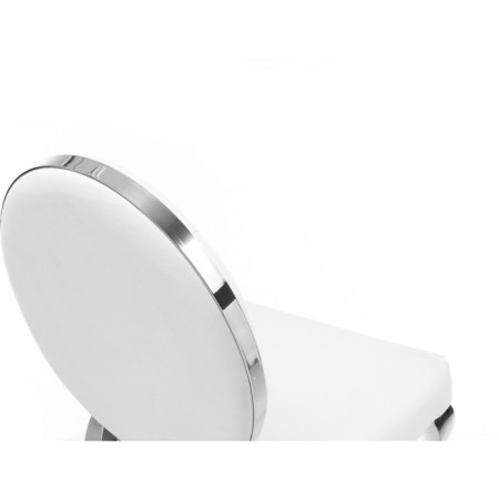 Stool on a metal frame ODDA Metal/Eco -leather, chrome/white 50.5x65x91 cm-4