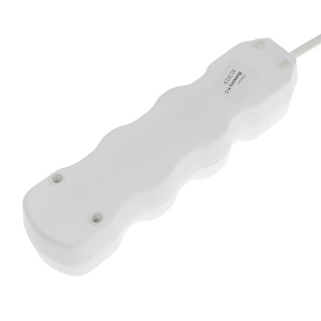 Extension cord Luazon Lighting Eco, 3 sockets, 2.7 m, 10 A, 2200 W, PVS 3x0.75 mm2, s/c, white-3