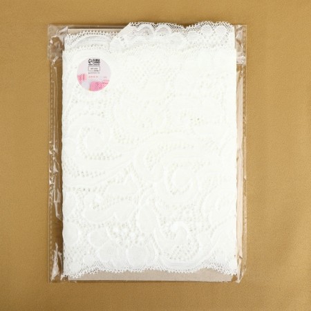 Lace elastic fabric, 175 mm × 2.7 ± 0.5 m, white color-4
