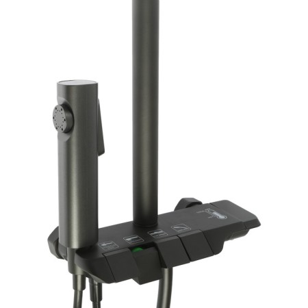 The shower system Zein Z3683, the upper and hand watering can, PVC hose, hygienic set, graphite-12