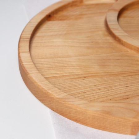 Menzhitsa Round Dolyana "Duet", D = 27 cm, 2 sections, with impregnation, birch-4