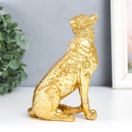 Souvenir Polystone "African cheetah" gold 14.5x6.3x10 cm-2