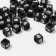 Acrylic bead "Figures and symbols" mix, cube 7 × 7 mm, set 10 g, black and white color
