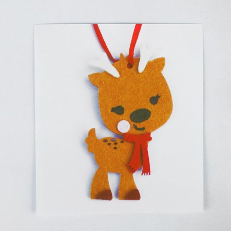 Set for creativity - Create a Christmas tree decoration from the felt "Olenenok in a scarf"-2