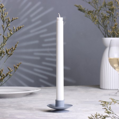 Lotus 2N candlestick Metal per 1 candle, 7.5x2.5 cm, gray