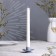 Lotus 2N candlestick Metal per 1 candle, 7.5x2.5 cm, gray