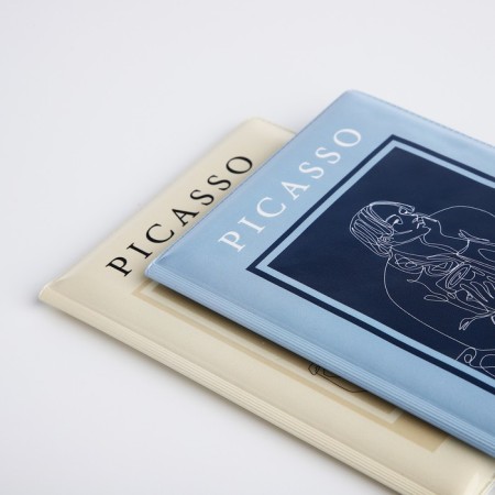 Gift set: 2 covers for passport, beige/blue color-4