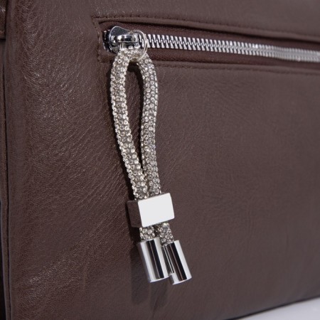 Cross-Bodi Bag on a zipper, brown color-4