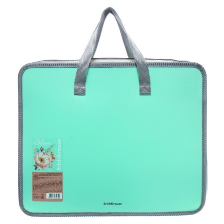 Folder with A4+handles, 332 x 268 x 90 mm, Erichkrause "Matt Pastel Bloom", 600 μm, lightning from above, green-1