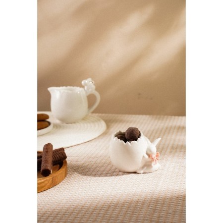 Ceramic stand for the egg "Bunny", 9 × 6.5 × 7 cm, white color-4