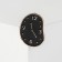 Brooch "Clock" gave, black color in gold