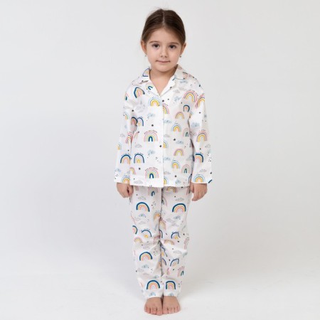 Pajama nursery (shirt, trousers) KAFTAN "Rainbow" p. 110-116, white
