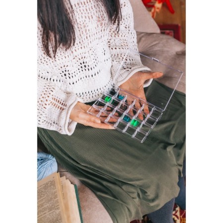 Organizer for threads, for 48 rumps, 18 × 13 × 2.5 cm, the color is transparent-2