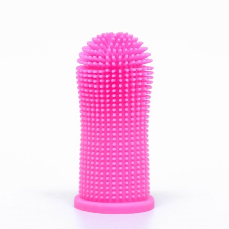 Brush for brushing animal teeth, 5.5 x 2.5 cm, pink, container 7 x 4 cm-3