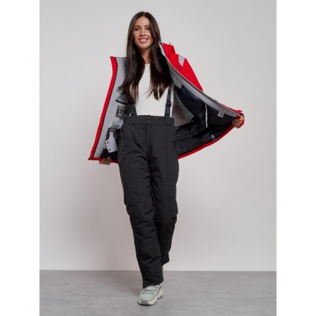 Ski costume female winter, size 44, red color-11