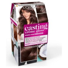 Краска-уход для волос L'oreal Casting Creme Gloss, без аммиака, оттенок 412 какао со льдом