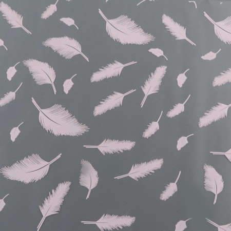 Flower film, matte, "feathers", pink, 0.6 x 9m ± 5%-2