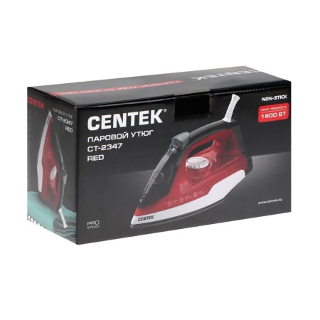 Iron Centek CT-2347, 1800 watts, 200 ml, anti-stick coating, self-cleaning, red-8
