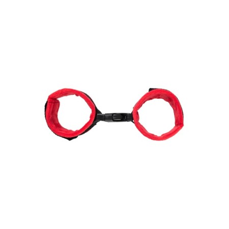 Anonymo handcuffs, velor, 24 cm, red color-2