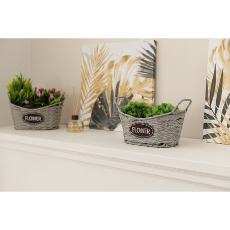Kashpo wicker share "Lucius", 25.5 × 15.5 × 15.5 cm, basket, gray color-7