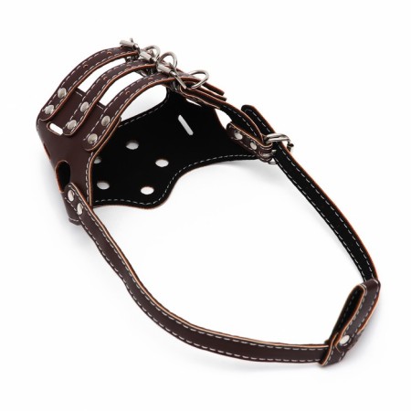 Muzzle of pressed leather adjustable, No. 3, DN 6.8 cm, ohm 21-28 cm, brown-4