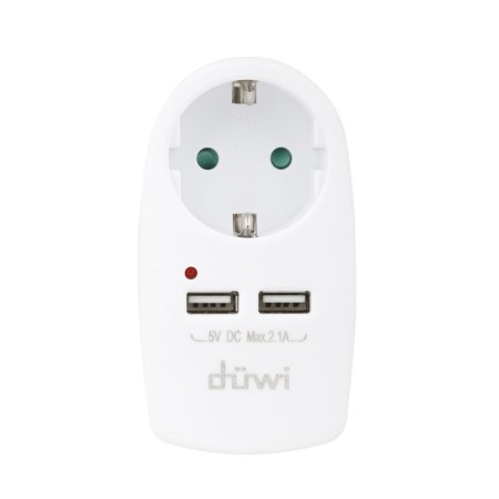 Adapter 1 Nest + 2 USB port on the European fork s/h 16a 230v 3680W ip20 white 27418 6,-2