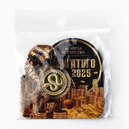 New Year's coin "Rich 2025" for the New Year, Diam. 2.2 cm-6