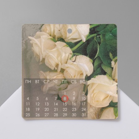 Brooch "March 8", Rose is tender, white color in silver-3