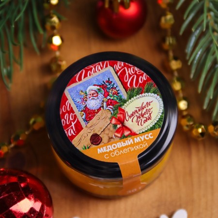 Honey mousse "Mail Santa Claus", with sea buckthorn, 30 g