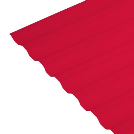 Polycarbonate monolithic, roofing, trapezoid 0.8 mm, 2 × 1.05 m, red
