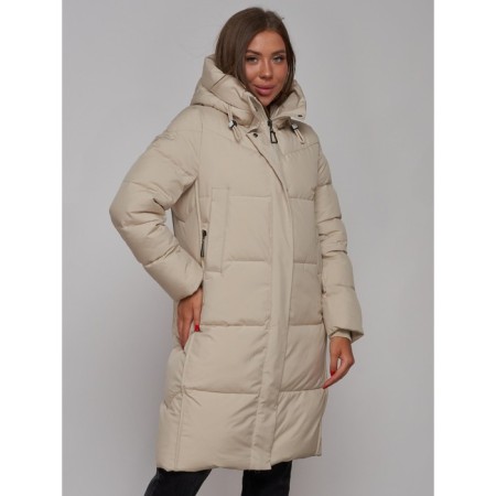 Coat insulated winter female, size 50, beige color-9