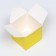 The box is folding, square, yellow, 10 x 10 x 10 cm,