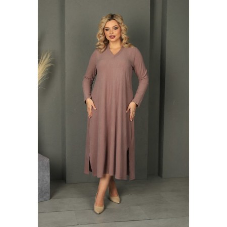 Female dress, size 52, beige color-4