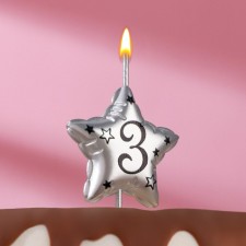 Candle in the cake on the skewer 