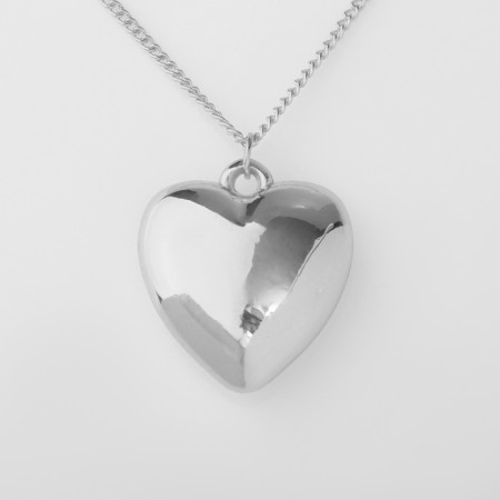Pendant "chain" medallion, heart, color silver, 45cm-3