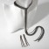 Set 2 objects: earrings, necklace "ice" path, gray color, 30 cm